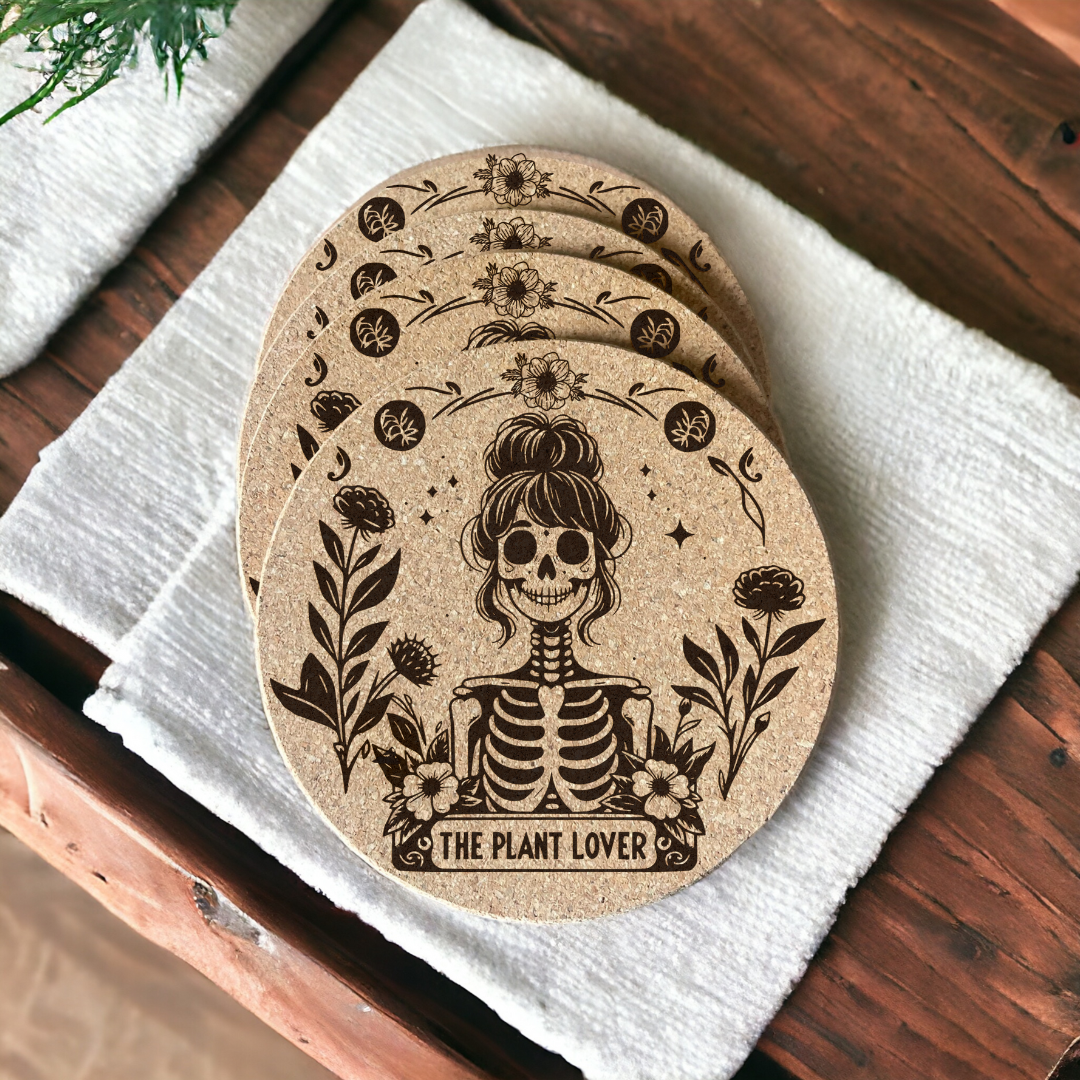 Cork Tarot Card Coaster - The Plant Lover