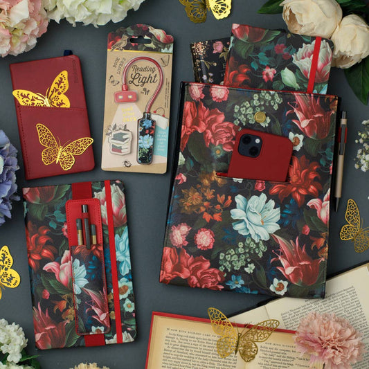 Bookaroo Dark Floral Stationery : Book Light