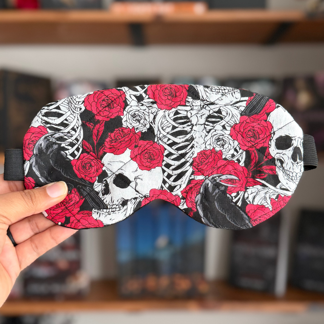 Dark Romance Red Florals Eye Mask