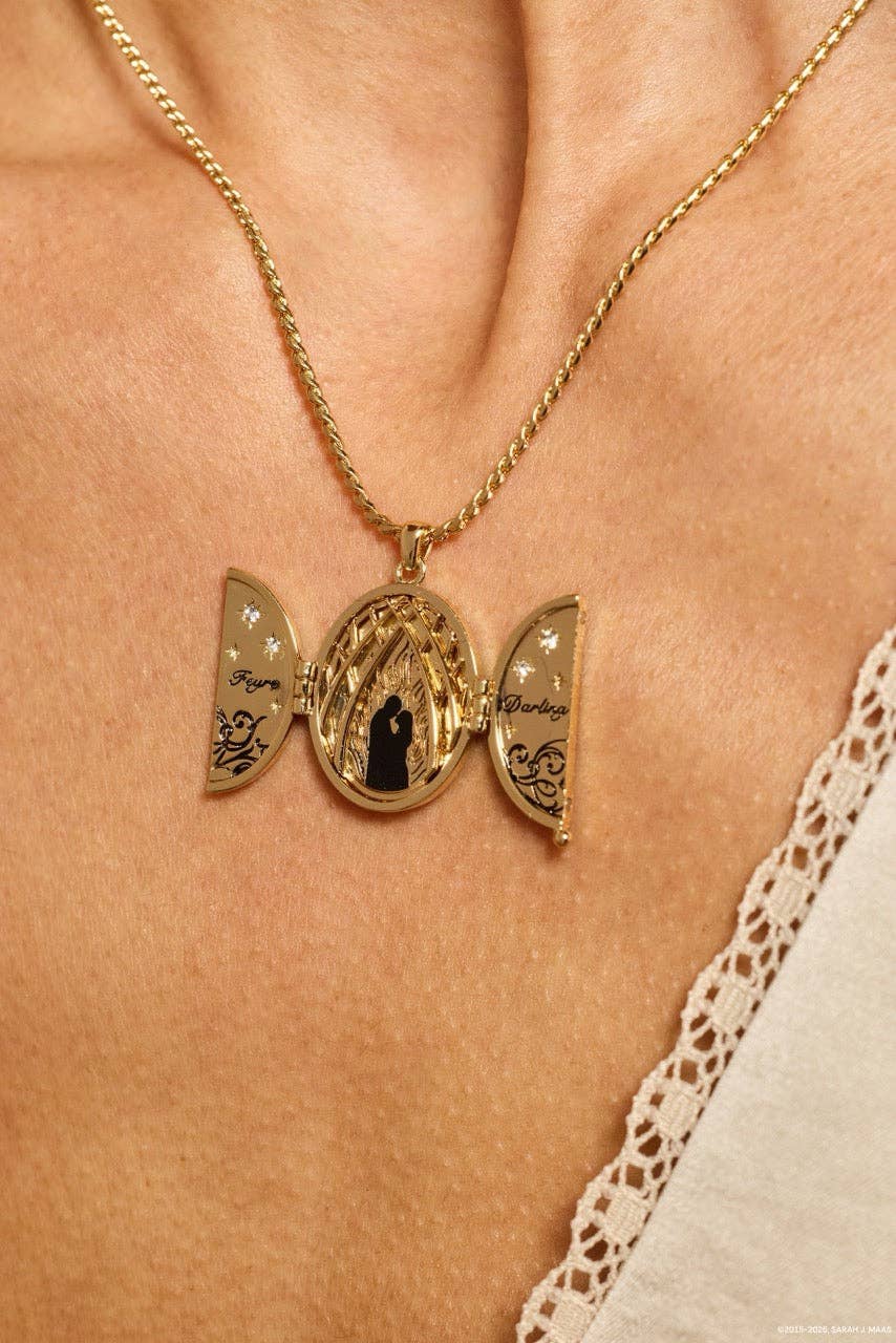 A Court of Thorns and Roses "There You Are" Locket Necklace: Silver