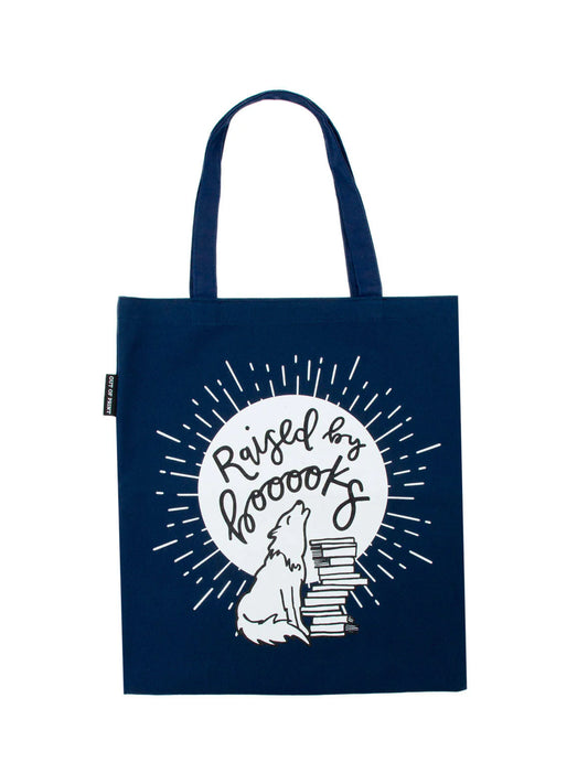 Raised by Books tote