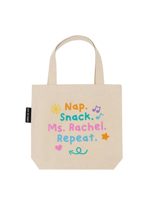 Nap. Snack. Ms. Rachel. Repeat. mini tote