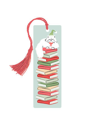 Holiday Cat Stack bookmark