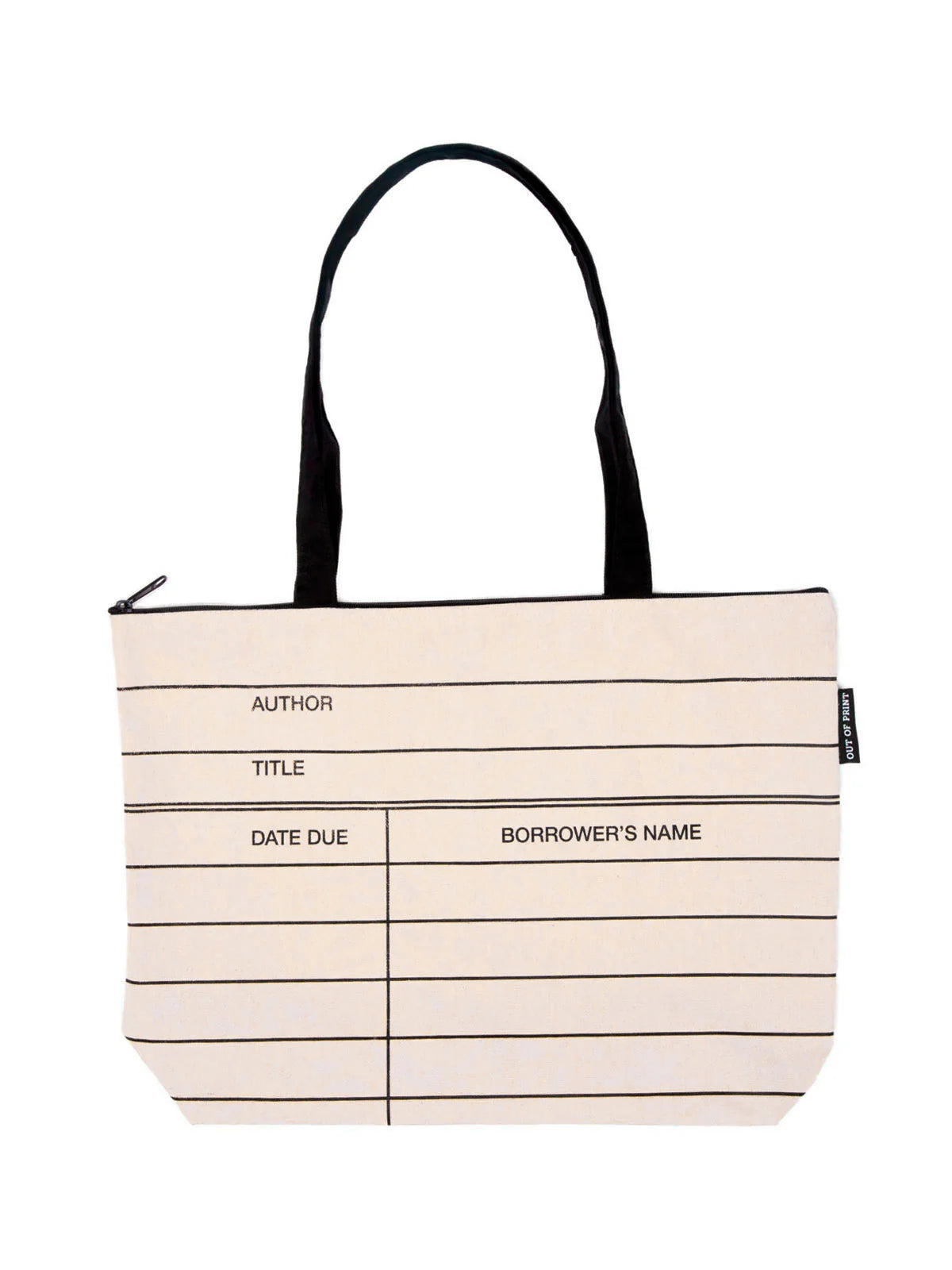 Library Card zippered tote