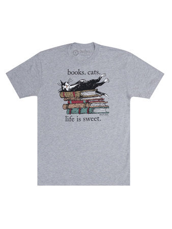 Edward Gorey: Books. Cats. Life is Sweet. t-shirt