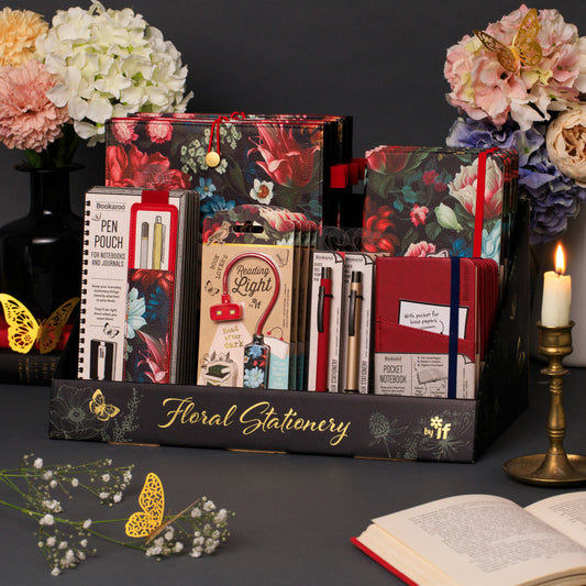 Bookaroo: Books & Stuff Pouch: Dark Floral