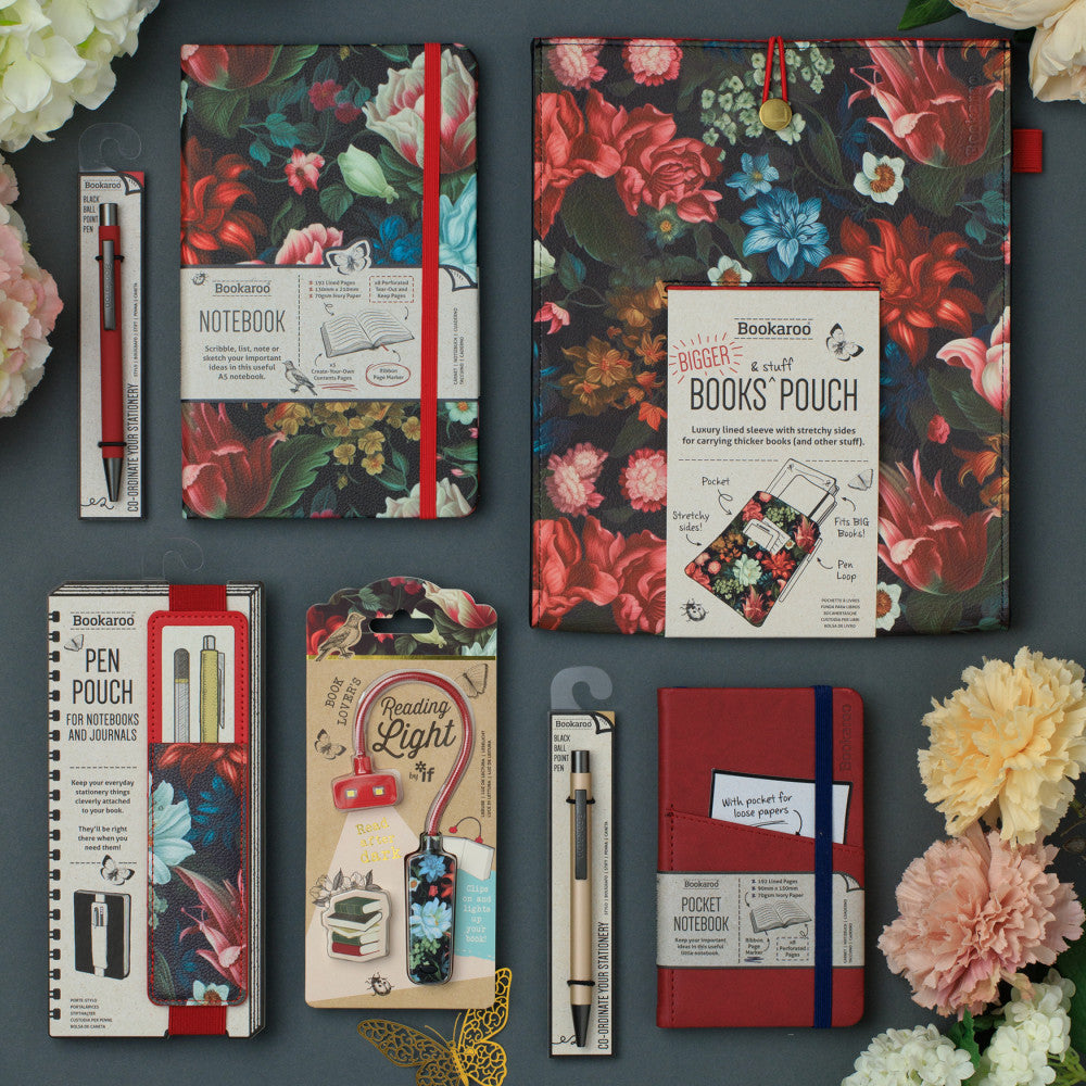 Bookaroo: Books & Stuff Pouch: Dark Floral