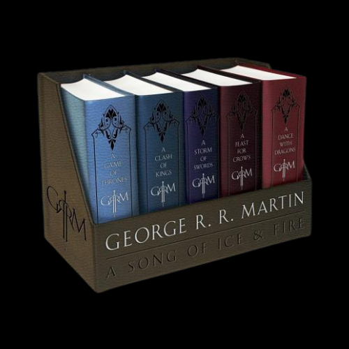 A Game of Thrones by George R R Martin, special leather cloth bound box set