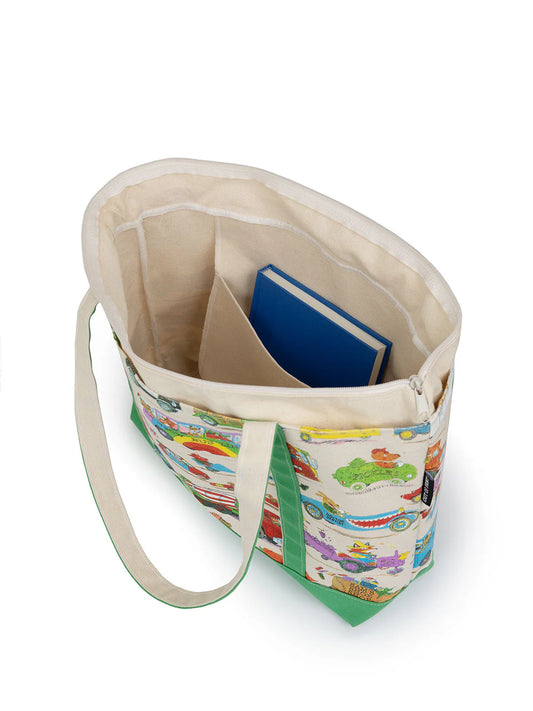 Richard Scarry: Cars and Trucks and Things That Go large zippered tote