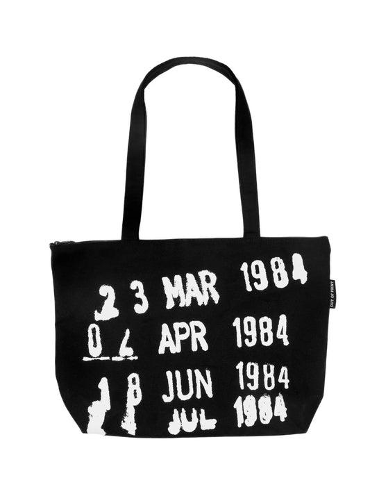 Library Stamp zippered market tote