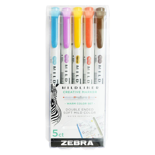 Zebra MildLiner 5 ct. Warm Color Set