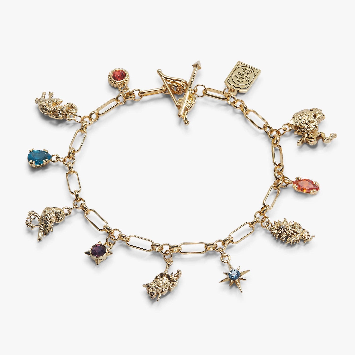 A Court of Thorns and Roses Book Covers Charm Toggle Bracelet: Silver
