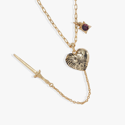 ACOTAR Wings and Ruin Sliding Dagger Heart Necklace: Gold