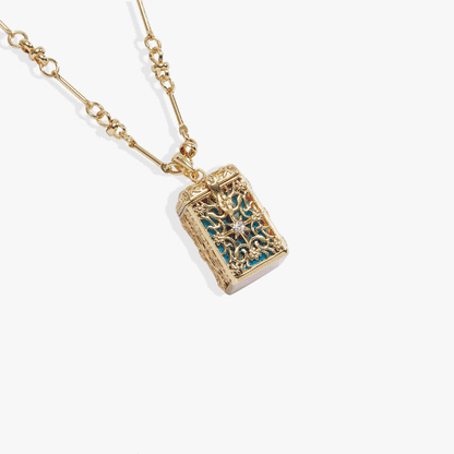 A Court of Thorns and Roses Book Charms Locket Necklace: Silver