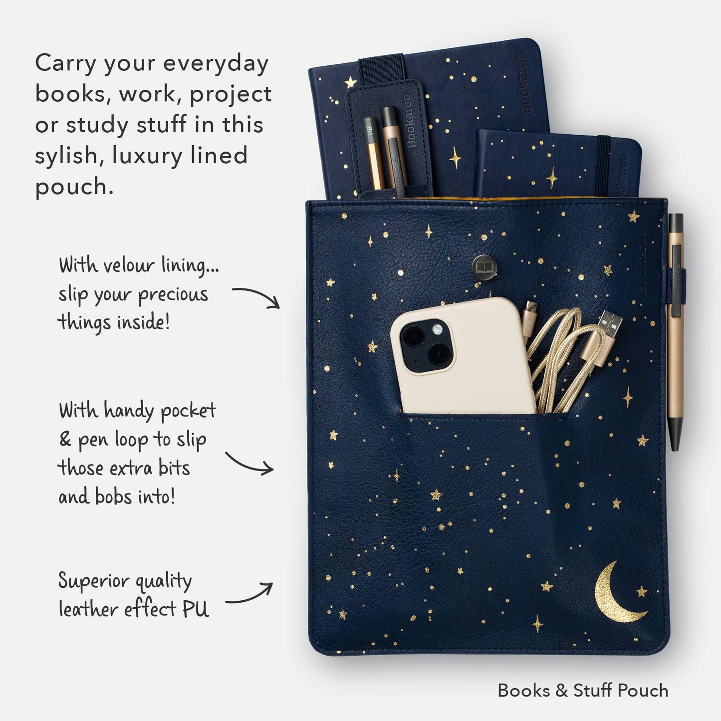Bookaroo Moon & Stars Stationery: Pen Pouch