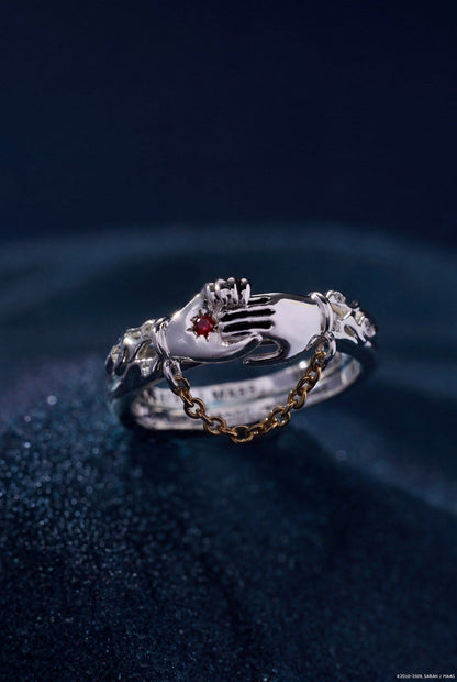 A Court of Thorns and Roses 'Keep Reaching Out Your Hand' Nesta & Cassian Ring Set of 2: Two Tone
