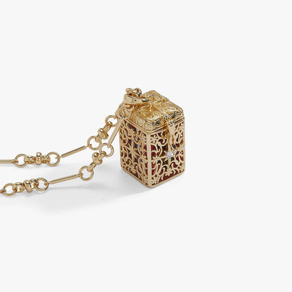 A Court of Thorns and Roses Book Charms Locket Necklace: Gold