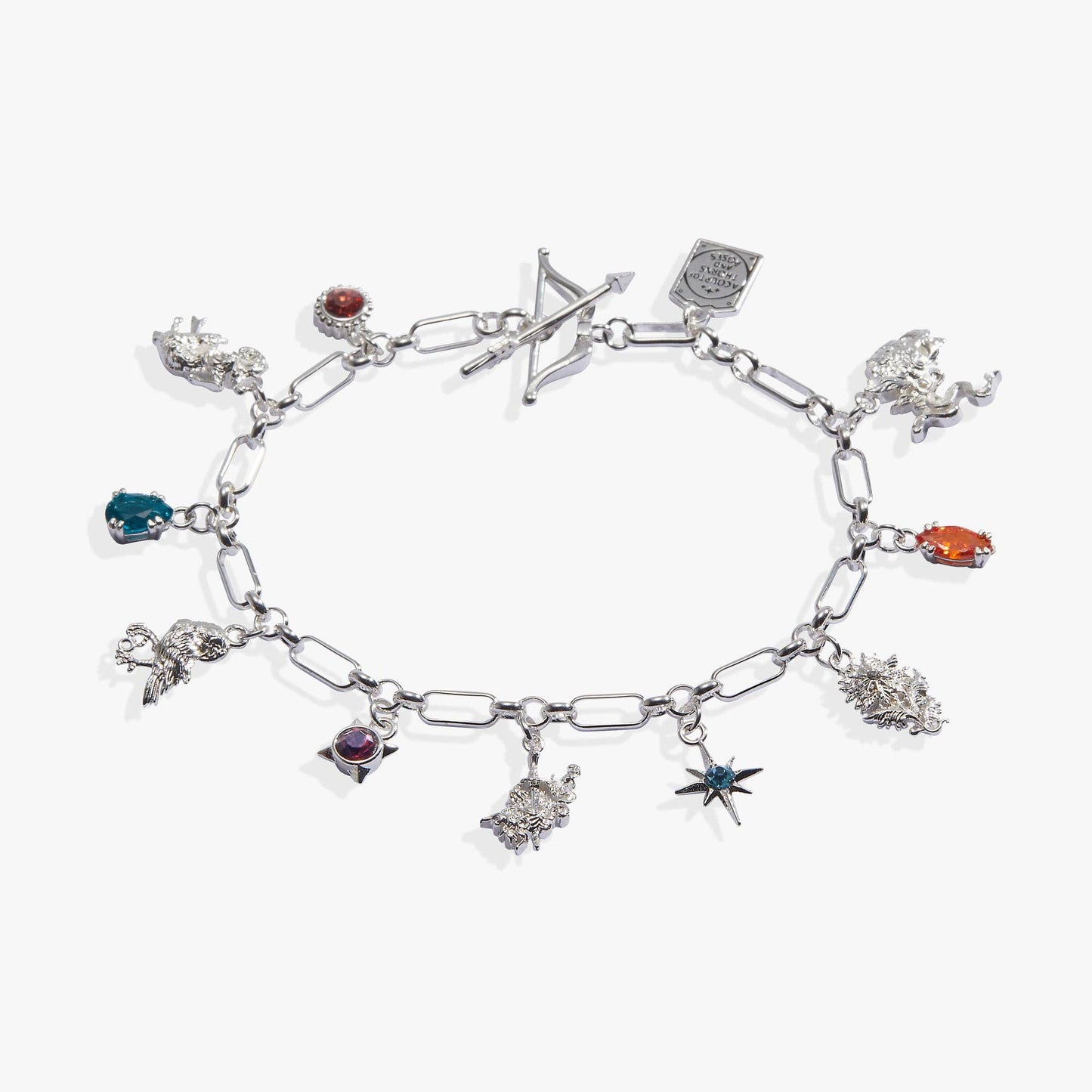 A Court of Thorns and Roses Book Covers Charm Toggle Bracelet: Silver