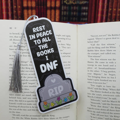 “Rest in Peace to All the Books I DNF” Bookmark 