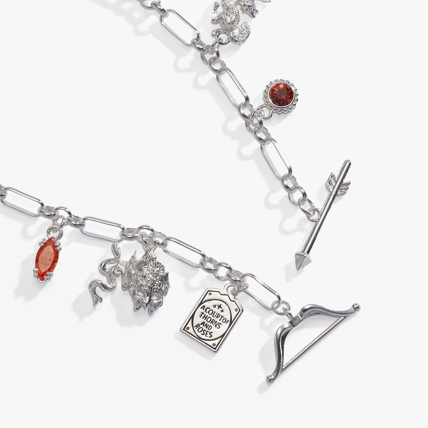 A Court of Thorns and Roses Book Covers Charm Toggle Bracelet: Silver
