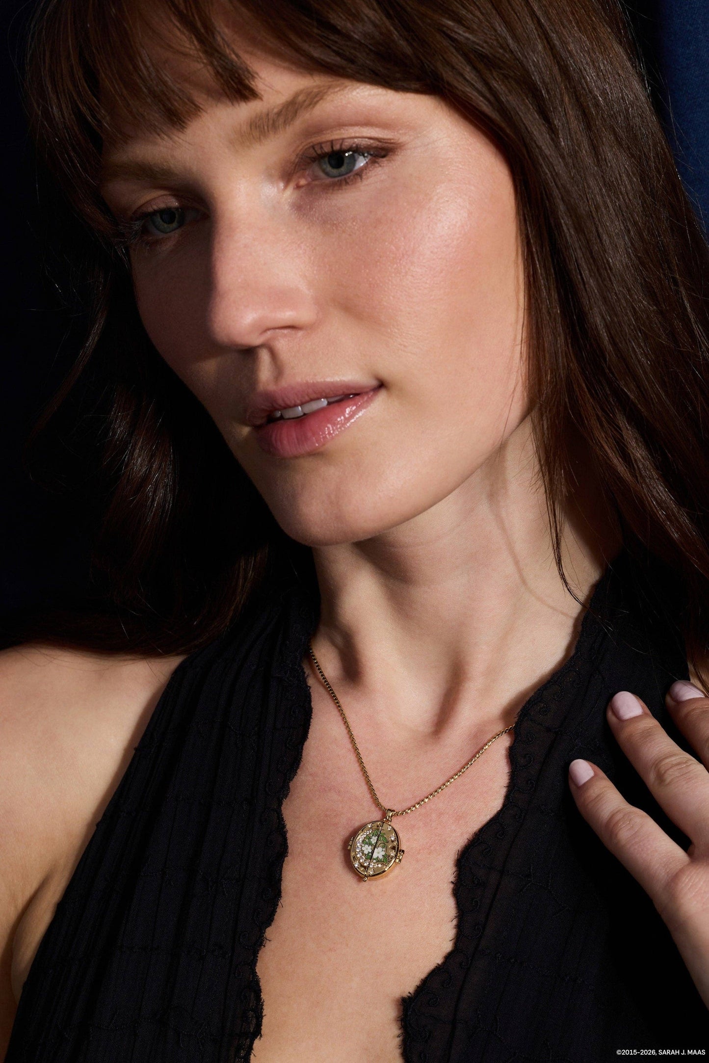 A Court of Thorns and Roses "There You Are" Locket Necklace: Gold