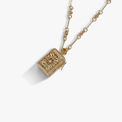 A Court of Thorns and Roses Book Charms Locket Necklace: Gold