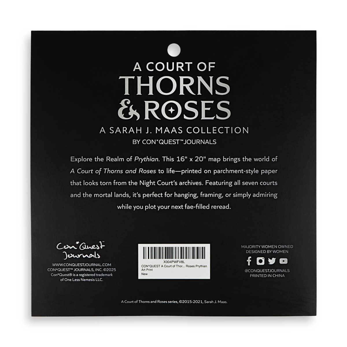 A Court of Thorns and Roses Prythian World Map (16'' x 20'')