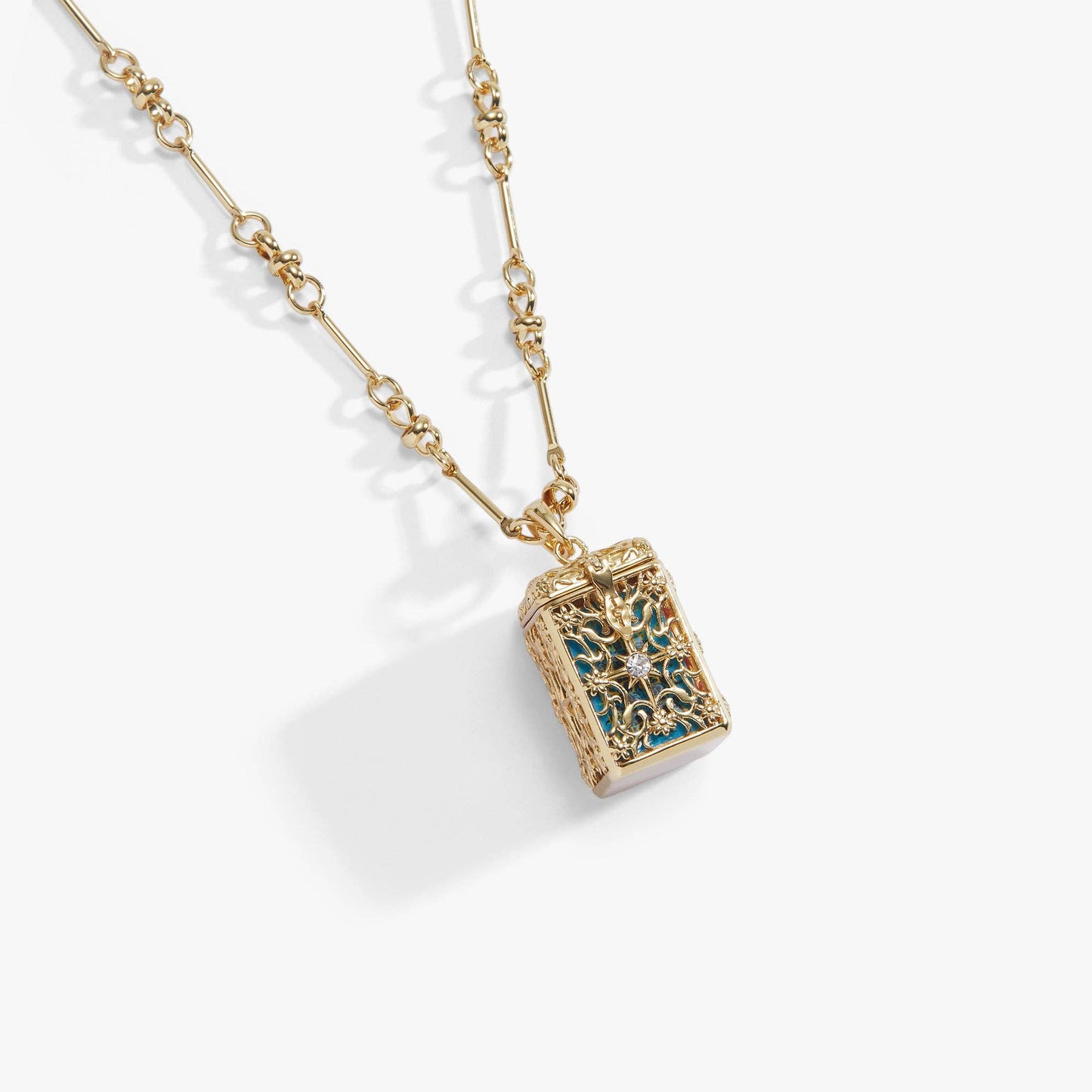 A Court of Thorns and Roses Book Charms Locket Necklace: Gold
