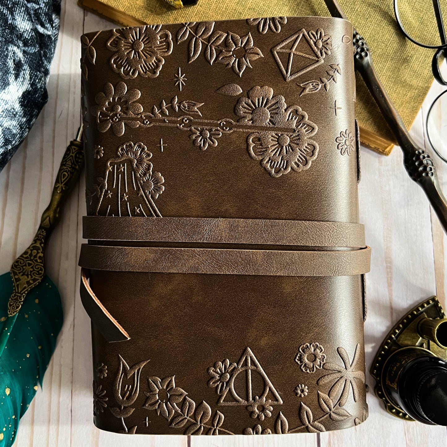 Harry Potter Deathly Hallows Leather Wrap Journal