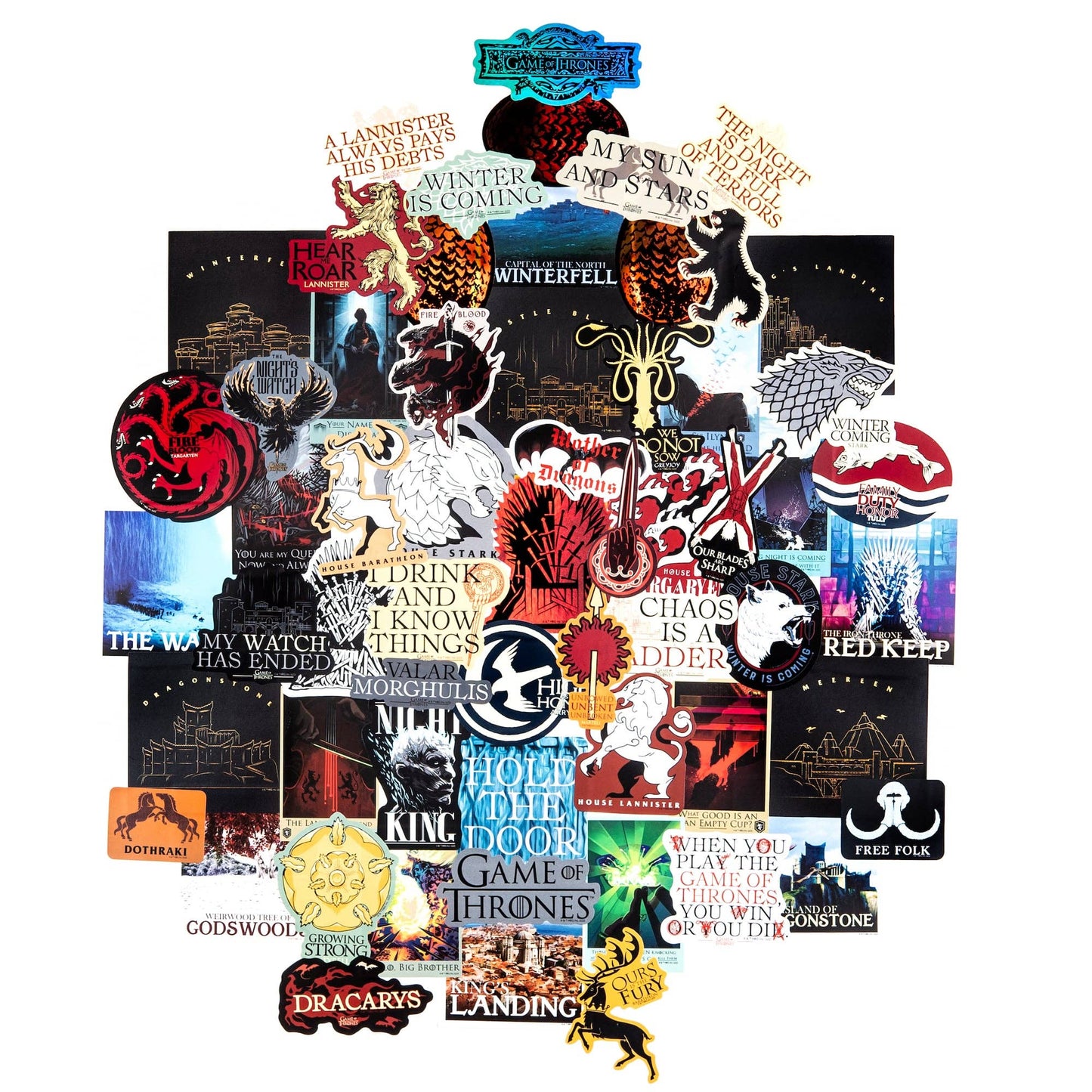 Game of Thrones Sigils & Iconic Art Decals (60-Pack)