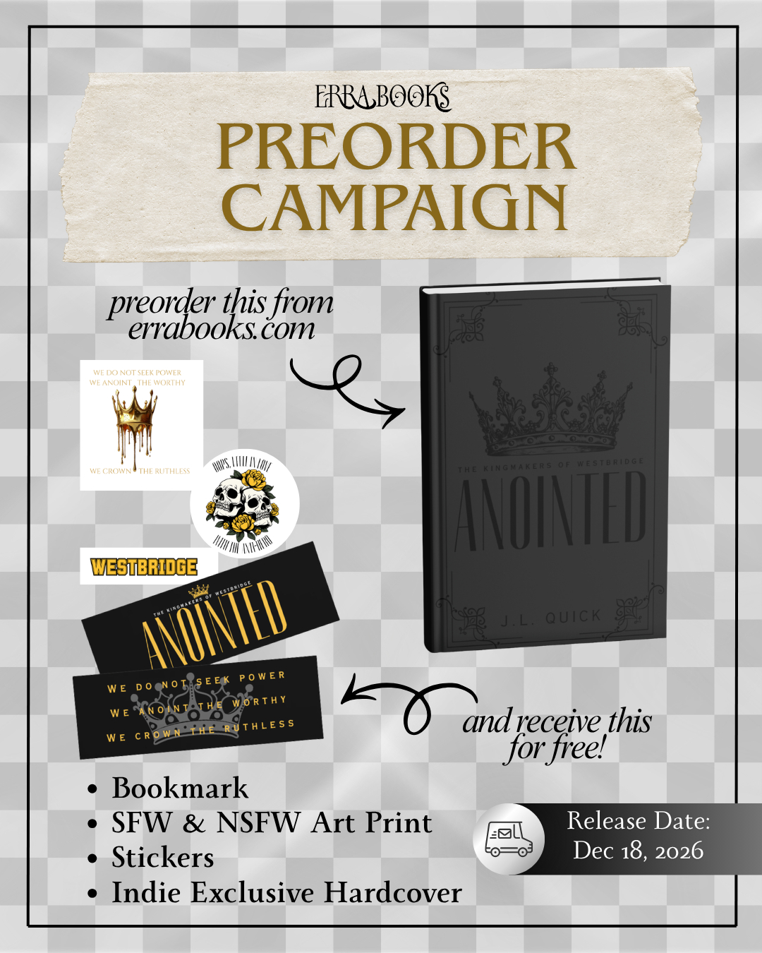(PREORDER) Anointed by J. L. Quick (Indie Exclusive Hardcover)