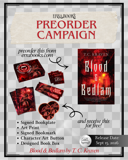 (PREORDER) Blood & Bedlam by T. C. Kraven (Signed Bookplate)