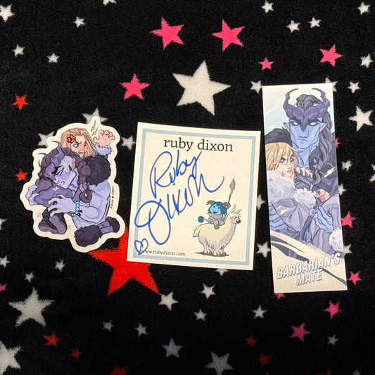 Barbarian's Mate by Ruby Dixon, signed bookplate, paperback