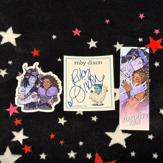 Barbarian's Prize by Ruby Dixon, signed bookplate, paperback