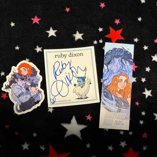 Barbarian Mine by Ruby Dixon, signed bookplate, paperback