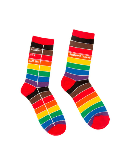 Library Card Pride socks