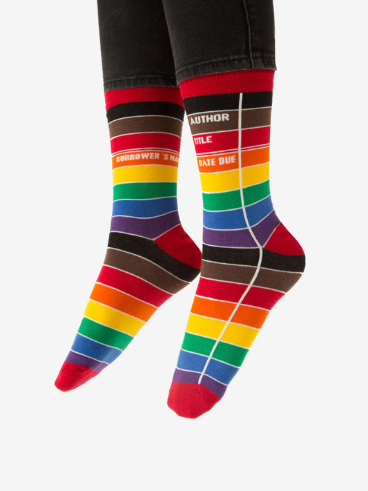 Library Card Pride socks