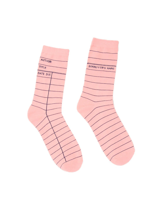 Library Card Pink socks