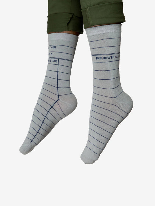 Library Card Gray socks