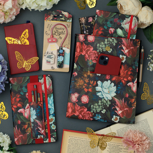 Bookaroo: Books & Stuff Pouch: Dark Floral