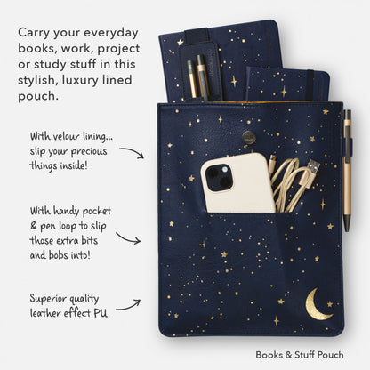 Bookaroo: Books & Stuff Pouch: Moon & Stars