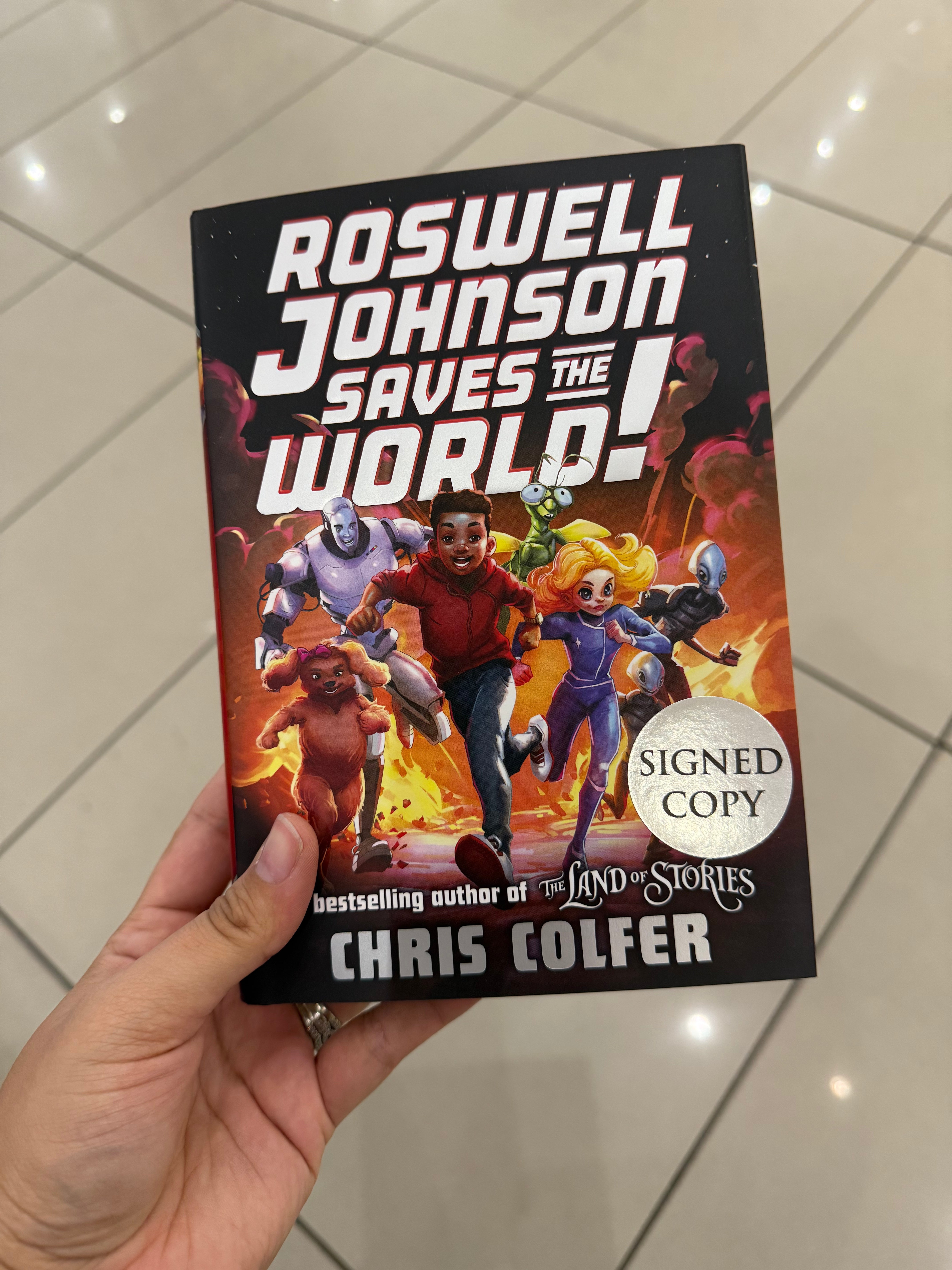 Roswell Johnson Saves the World! by Chris Colfer, signed