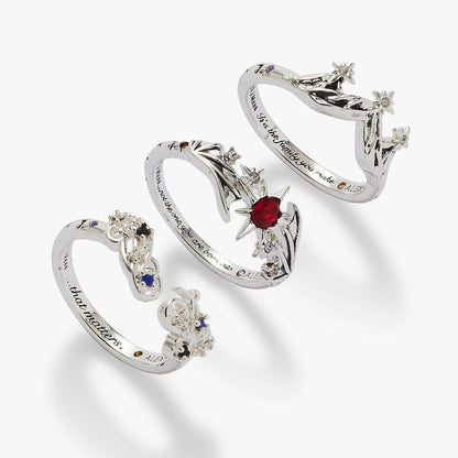 A Court of Thorns and Roses™ Bat Boys Ring Set of 3: Silver Size 7