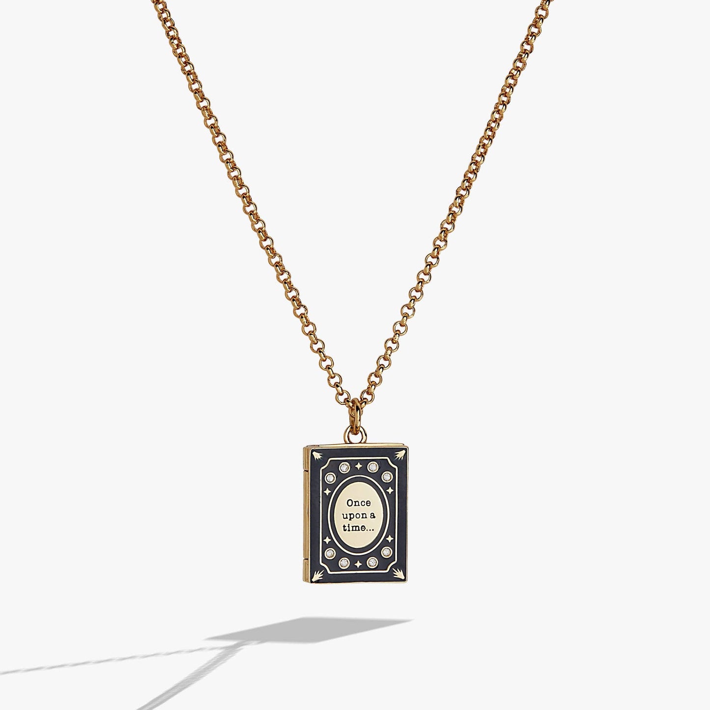 'A Reader Lives A Thousand Lives' Book Club Locket Pendant: Gold