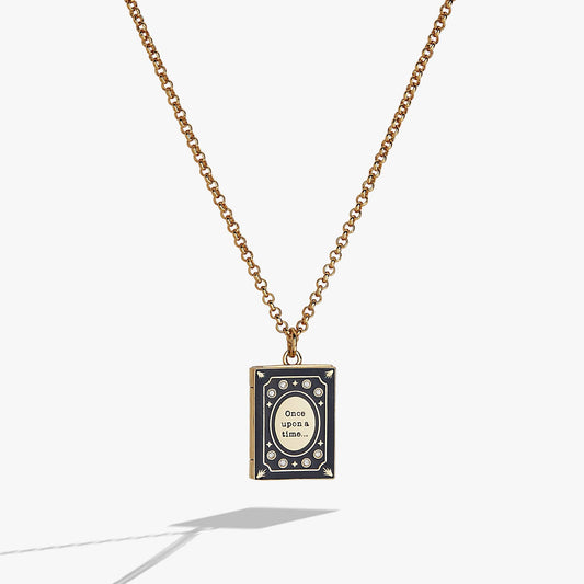 'A Reader Lives A Thousand Lives' Book Club Locket Pendant: Gold