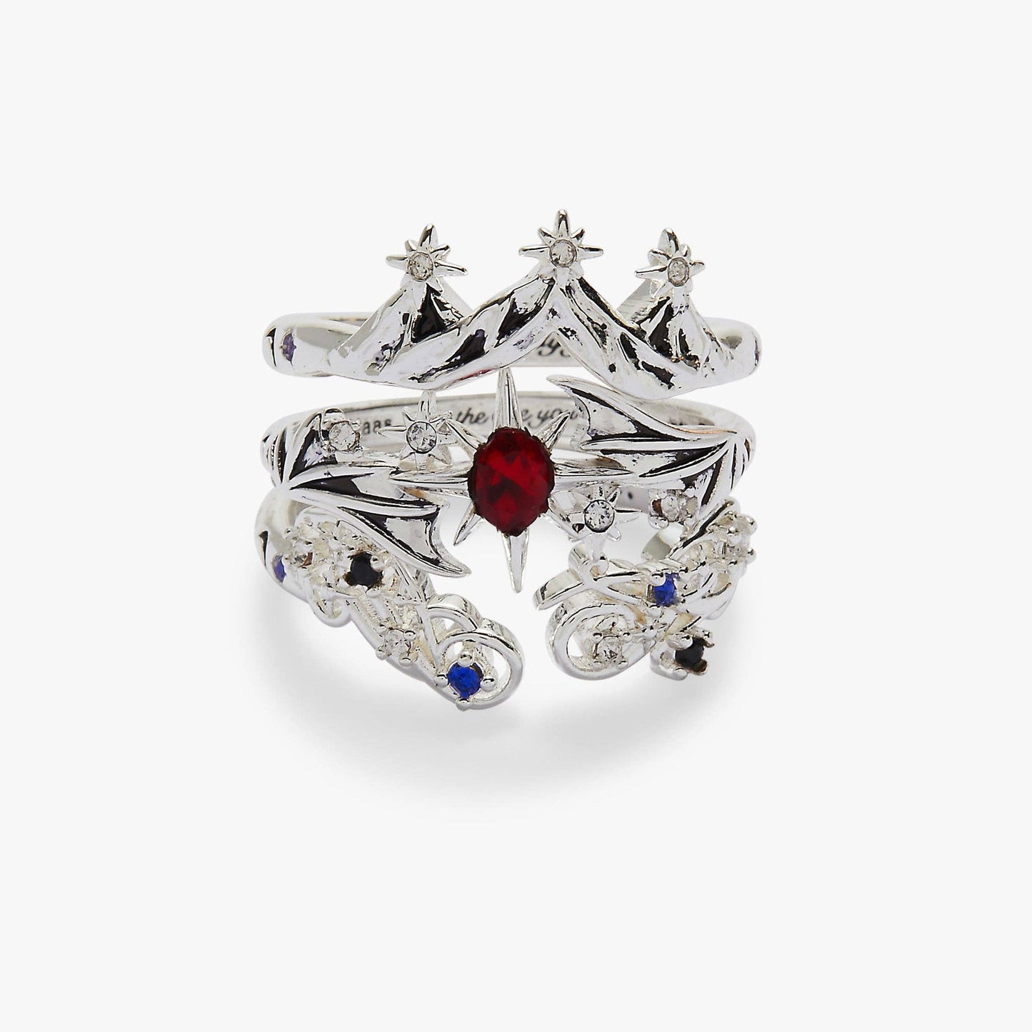 A Court of Thorns and Roses™ Bat Boys Ring Set of 3: Silver Size 7
