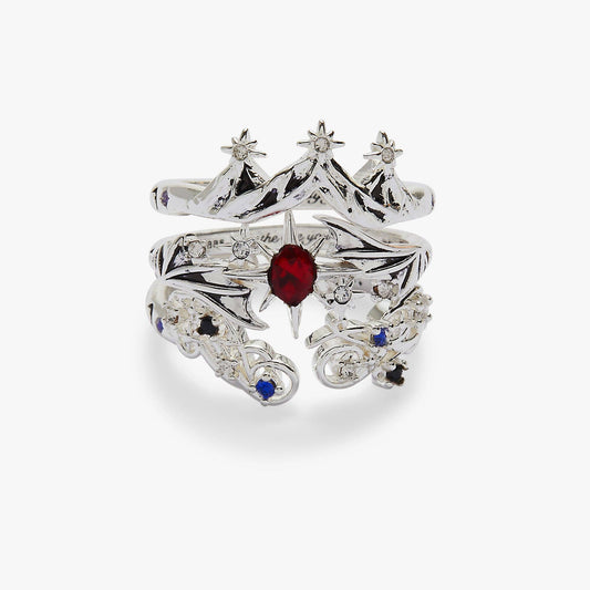 A Court of Thorns and Roses™ Bat Boys Ring Set of 3: Silver Size 7