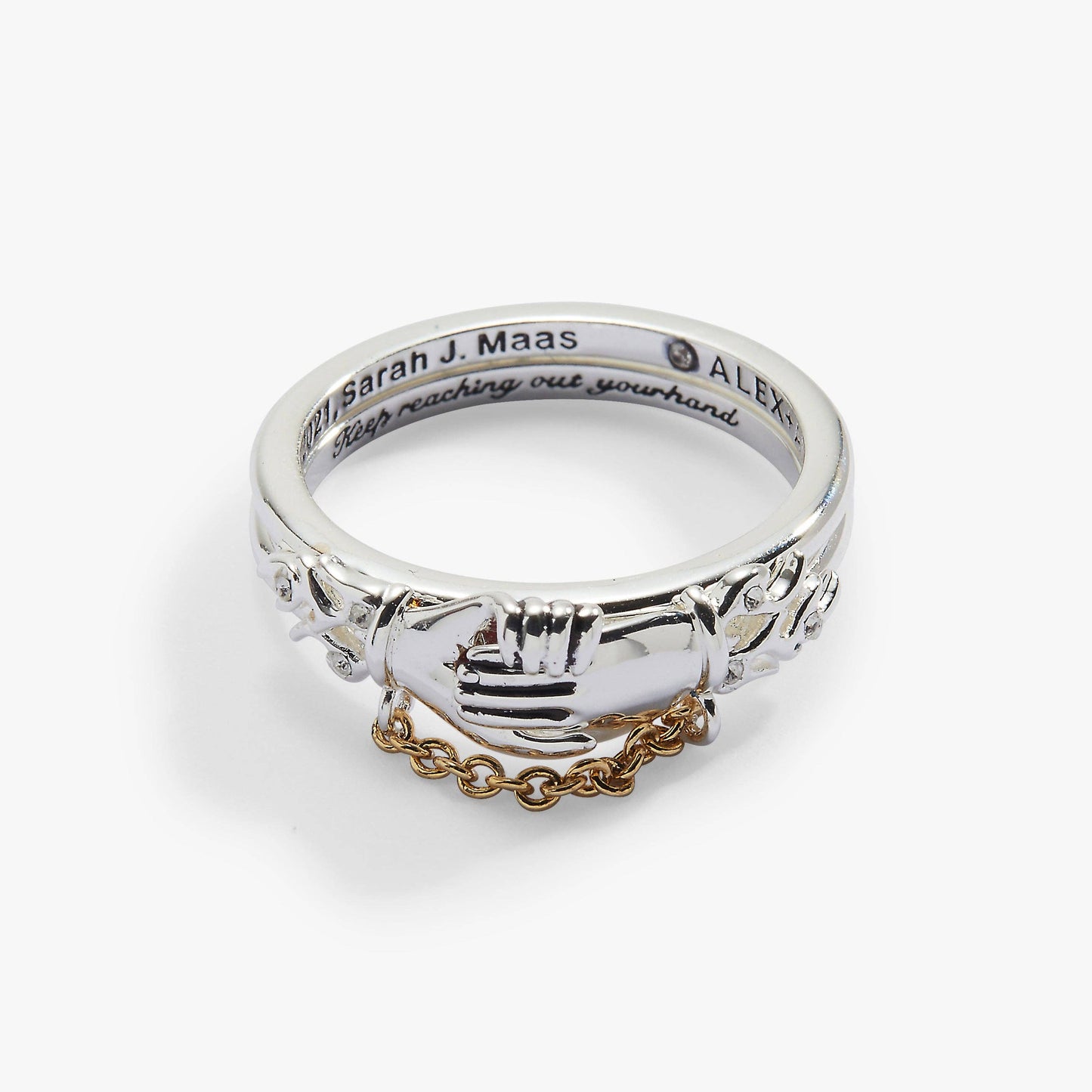 A Court of Thorns and Roses 'Keep Reaching Out Your Hand' Nesta & Cassian Ring Set of 2: Two Tone