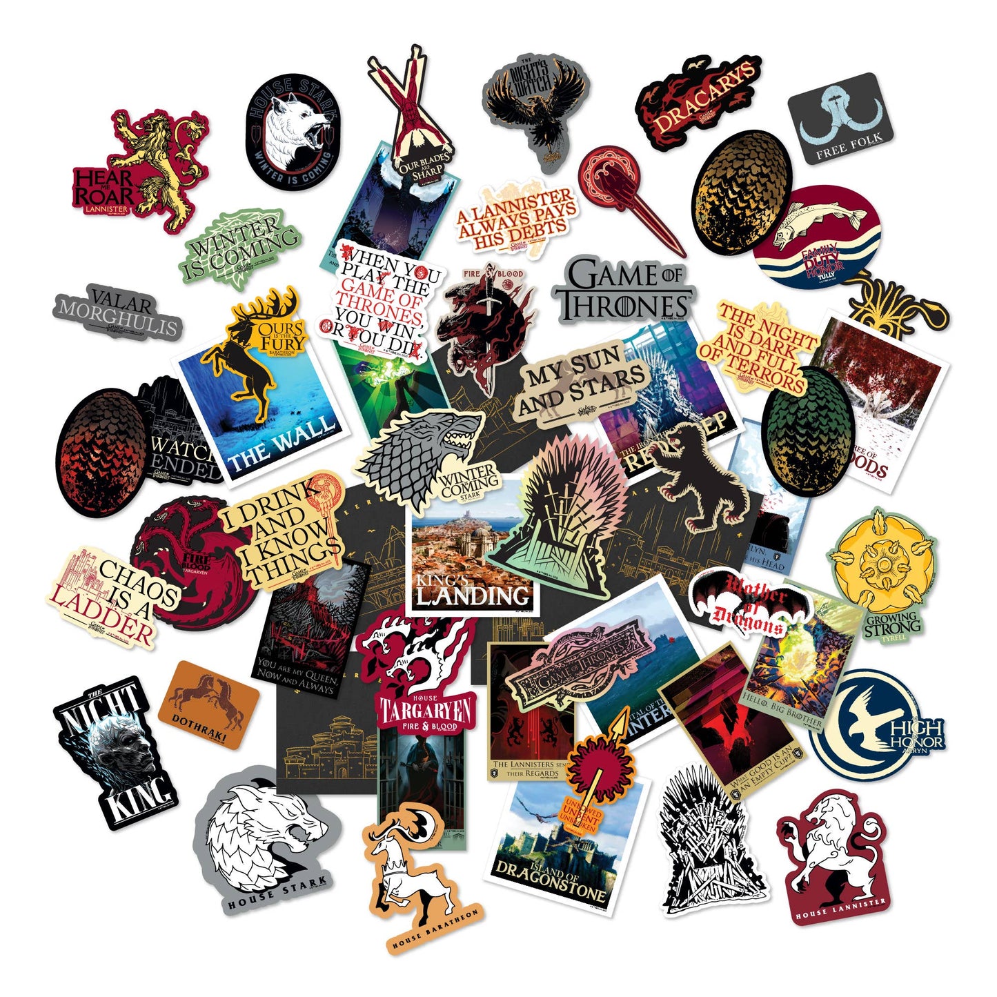 Game of Thrones Sigils & Iconic Art Decals (60-Pack)