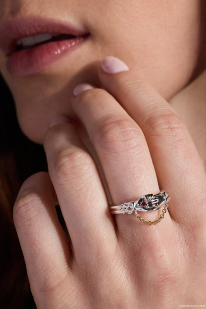 A Court of Thorns and Roses 'Keep Reaching Out Your Hand' Nesta & Cassian Ring Set of 2: Two Tone